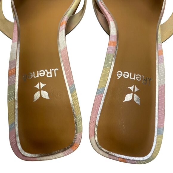 J.Renéé Womens Clear/Pastel Multi Fabric Vinyl Seashell Slide Sandals Size 7M - Picture 5 of 10